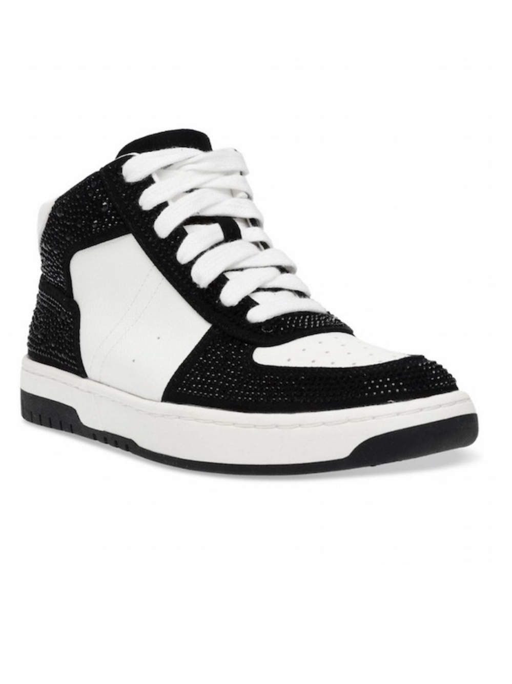Wild Pair White And With Black Rhinestones Camelott High-Top Sneakers Size 9.5